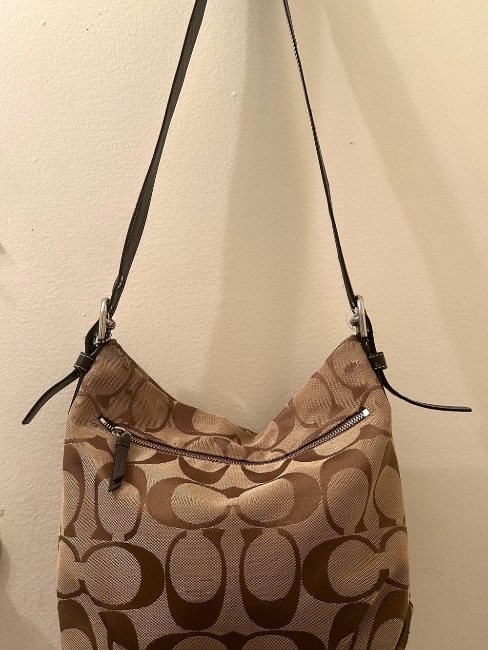 Coach Tan/Brown Signature Shoulder Bag